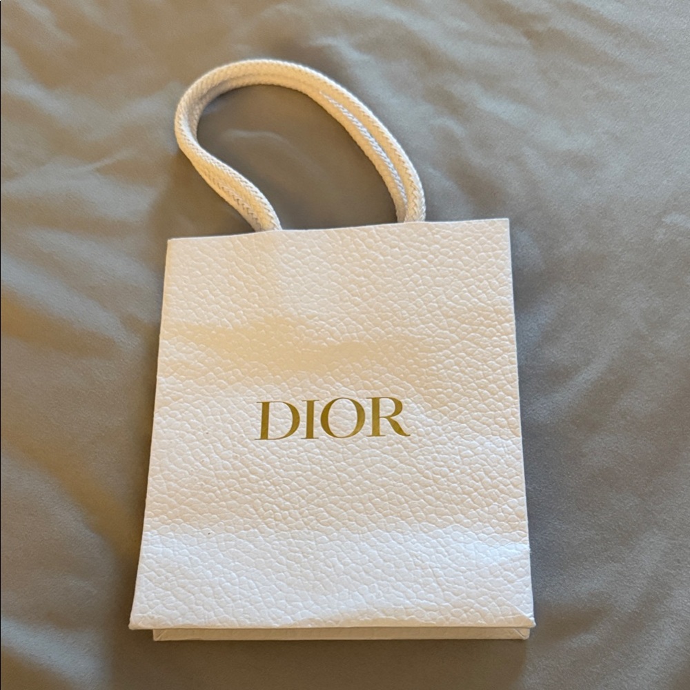 Dior White Textured Handbag